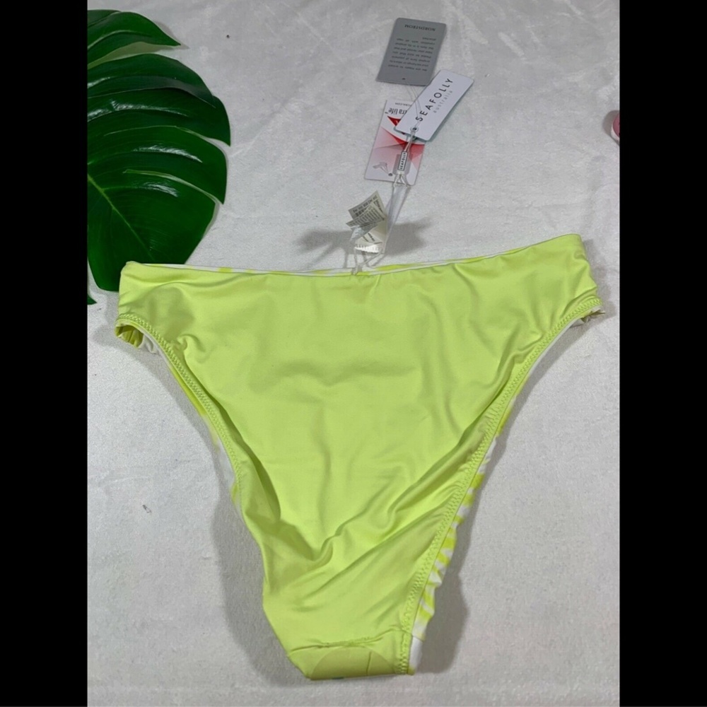 NWT Seafolly Beach Break High Waist Bikini Bottoms in Limeade [‎ 10 US] - Picture 7 of 8